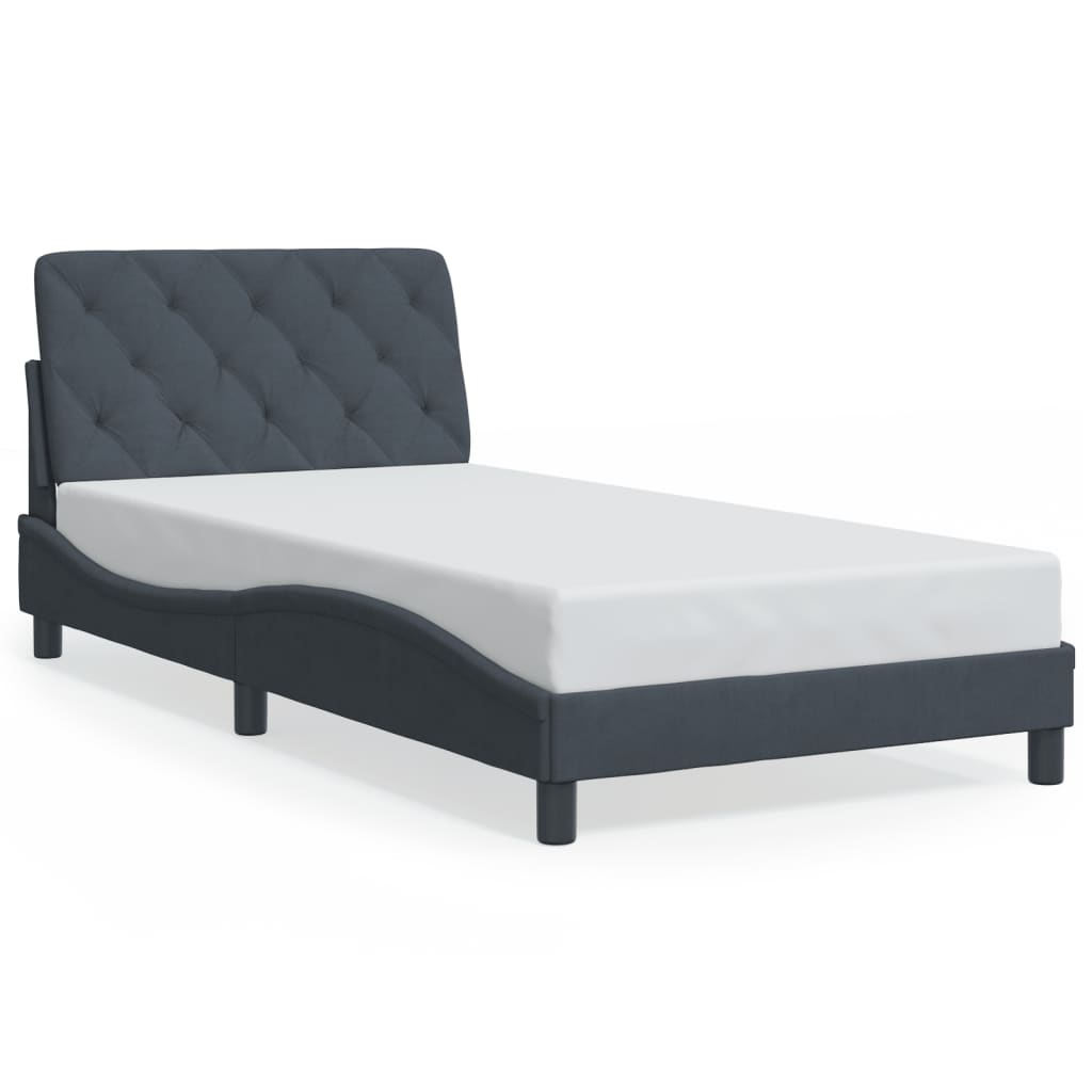 Giroletto con LED senza Materasso Grigio Scuro 100x203 cm in Velluto 3213882