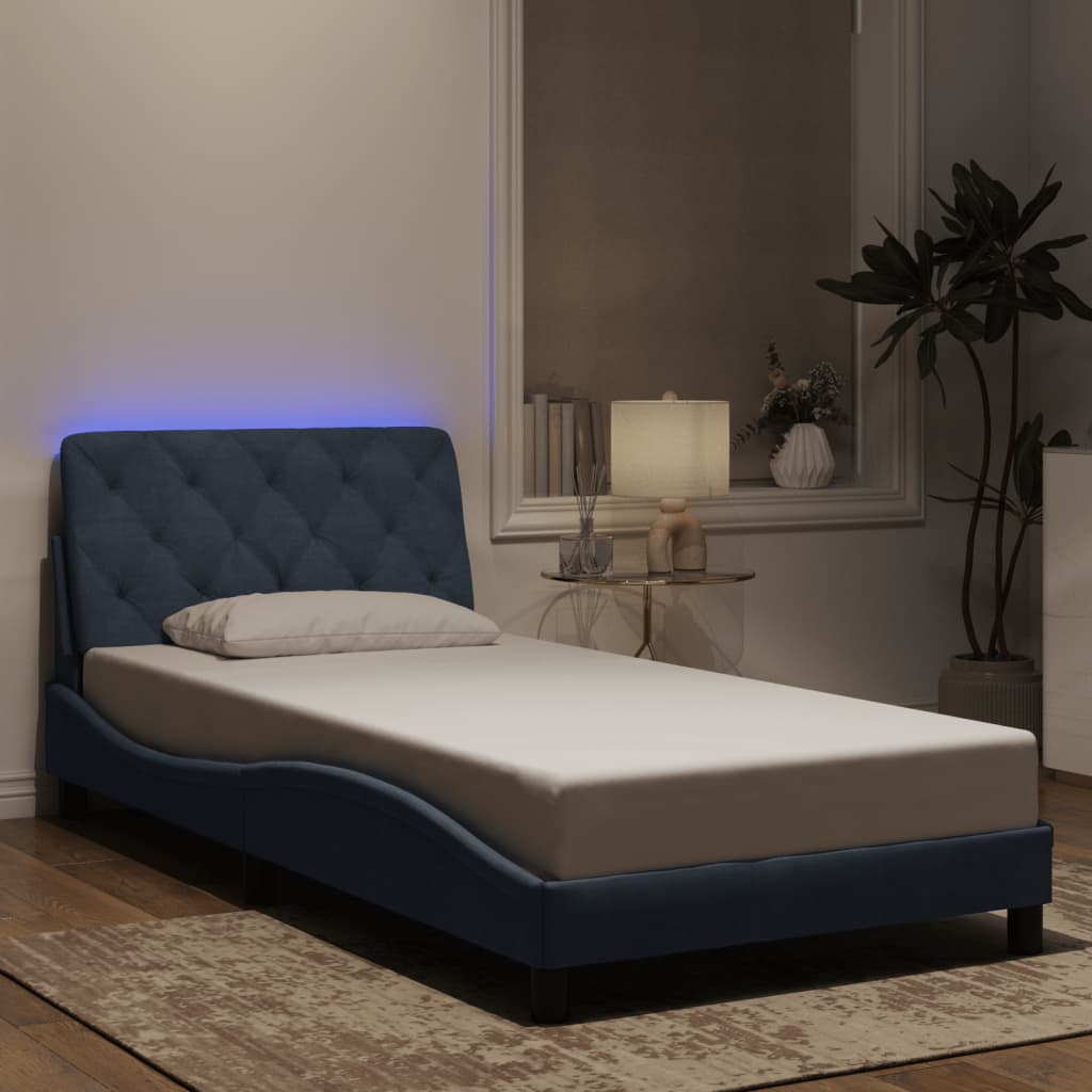 Giroletto con LED senza Materasso Grigio Scuro 100x203 cm in Velluto 3213882