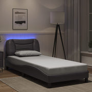 Giroletto con LED senza Materasso-Struttura Letto Hvar Grigio 80x200 cm