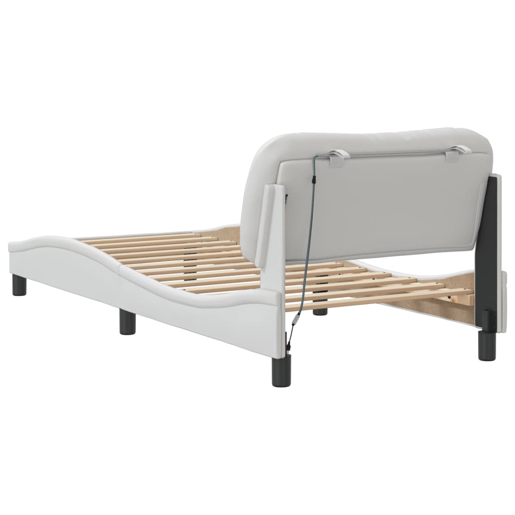 Giroletto con LED senza Materasso-Struttura Letto Hvar Bianco 90x200 cm
