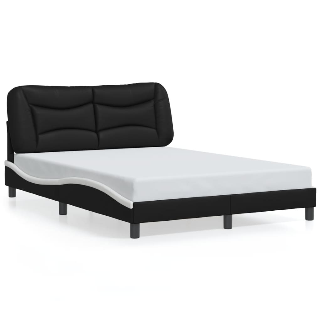 Giroletto con LED senza Materasso-Struttura Letto Hvar Nero e Bianco 140x190 cm