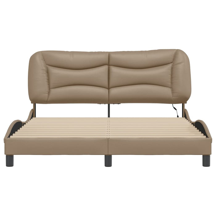 Giroletto con LED senza Materasso-Struttura Letto con LED Hvar Cappuccino 160x200 cm