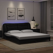 Giroletto con LED senza Materasso-Struttura Letto Hvar Nero 180x200 cm
