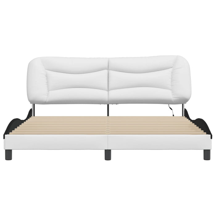 Giroletto con LED senza Materasso Hvar Bianco e Nero 180x200 cm 3213954