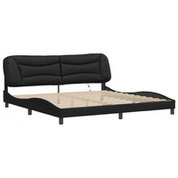 Giroletto con LED senza Materasso-Struttura Letto con LED Hvar Nero 200x200 cm