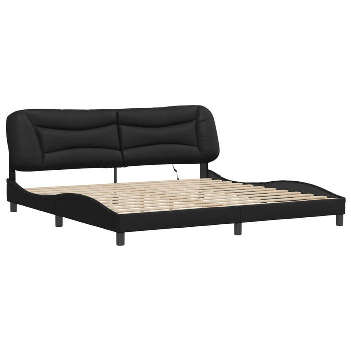 Giroletto con LED senza Materasso-Struttura Letto con LED Hvar Nero 200x200 cm
