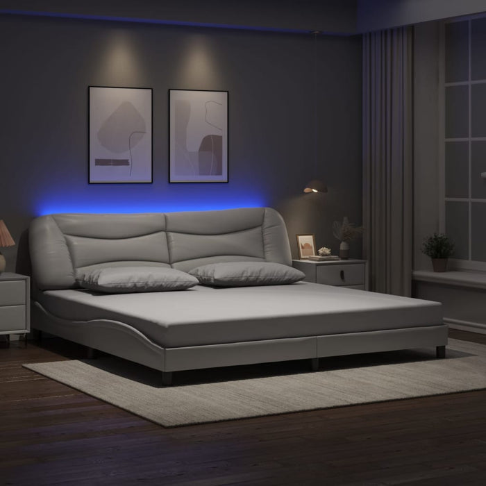 Giroletto con LED senza Materasso-Struttura Letto Hvar Bianco 200x200 cm