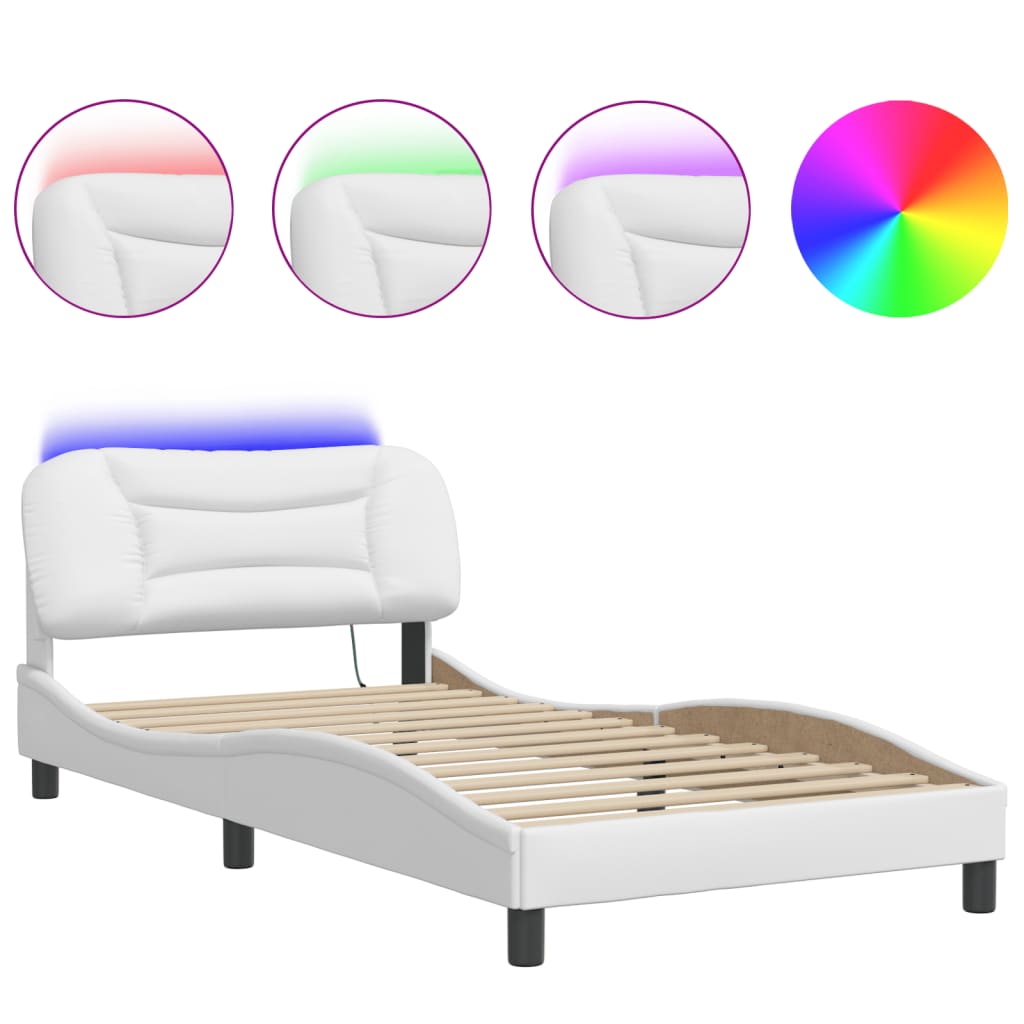 Giroletto con LED senza Materasso Hvar Bianco 100x203 cm