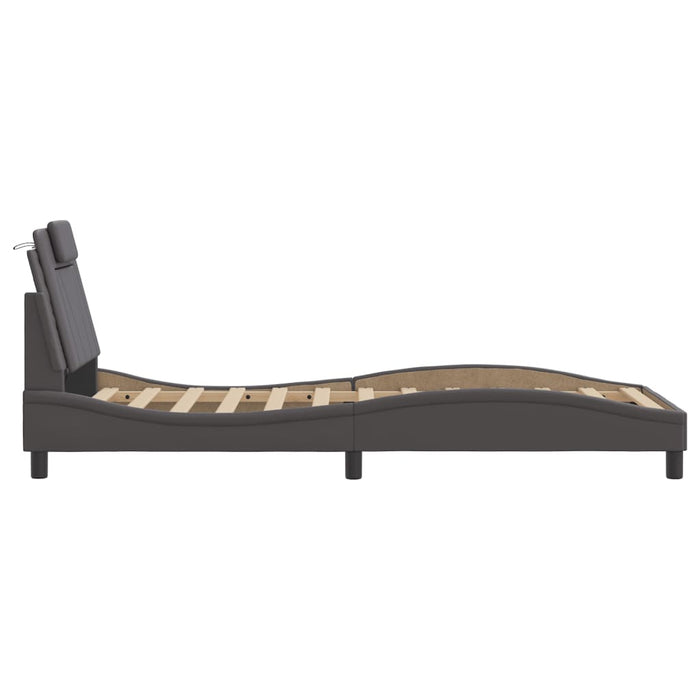 Giroletto Viana con LED senza Materasso-Struttura Letto Grigio 90x190 cm