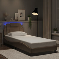 Giroletto Viana con LED senza Materasso-Struttura Letto Cappuccino 90x190 cm