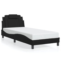 Giroletto Viana con LED senza Materasso-Struttura Letto Nero 90x200 cm