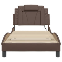 Giroletto Viana con LED senza Materasso-Struttura Letto Marrone 90x200 cm