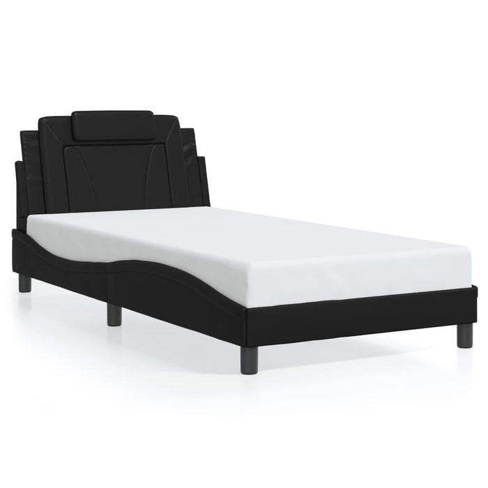 Giroletto Viana con LED senza Materasso-Struttura Letto Nero 100x200 cm