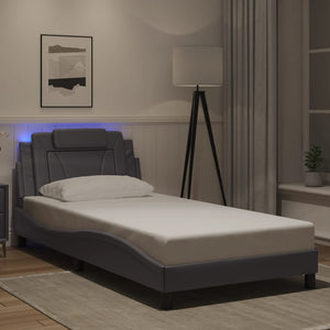 Giroletto Viana con LED senza Materasso-Struttura Letto Grigio 100x200 cm