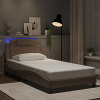 Giroletto Viana con LED senza Materasso-Struttura Letto Cappuccino 100x200 cm