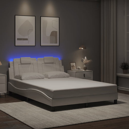 Giroletto Viana con LED senza Materasso-Struttura Letto Bianco 120x200 cm