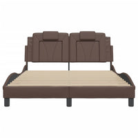 Giroletto Viana con LED senza Materasso-Struttura Letto Marrone 120x200 cm