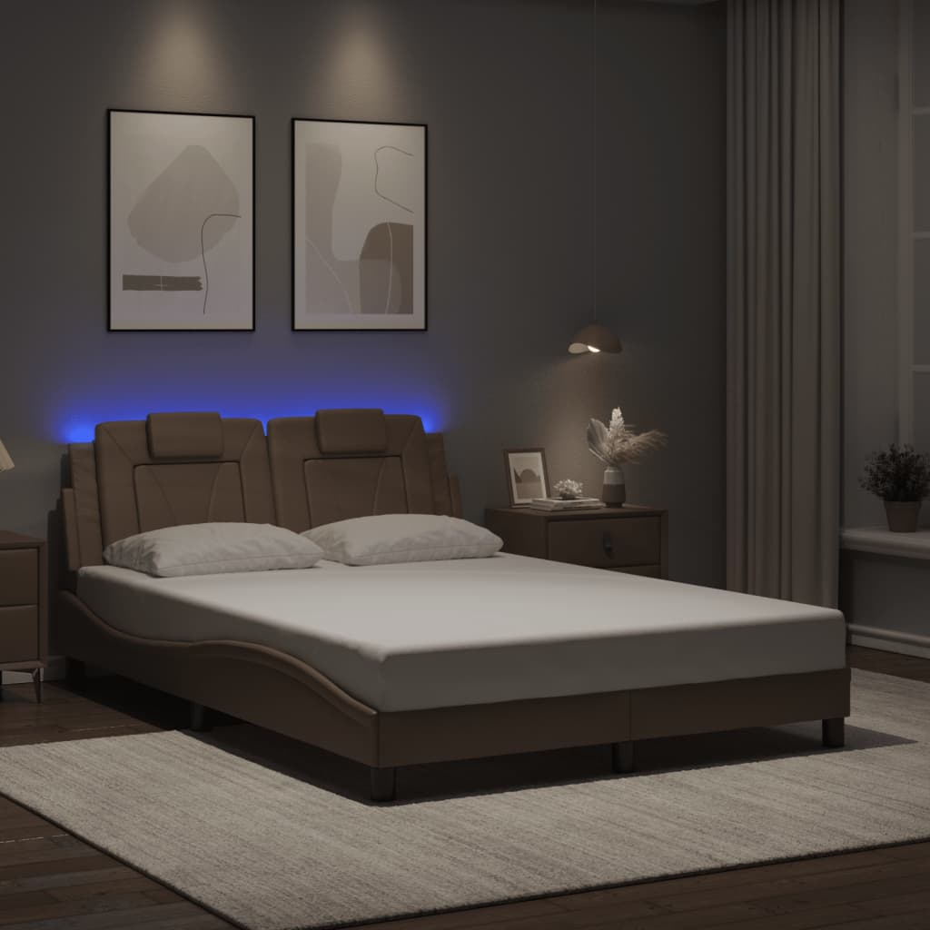 Giroletto Viana con LED senza Materasso-Struttura Letto Cappuccino 120x200 cm