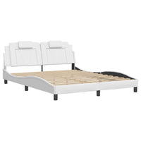 Giroletto Viana con LED senza Materasso-Struttura Letto Bianco 160x200 cm