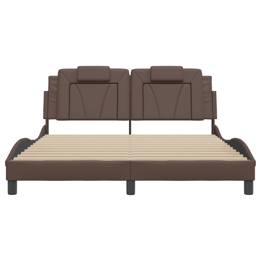 Giroletto Viana con LED senza Materasso-Struttura Letto Marrone 160x200 cm