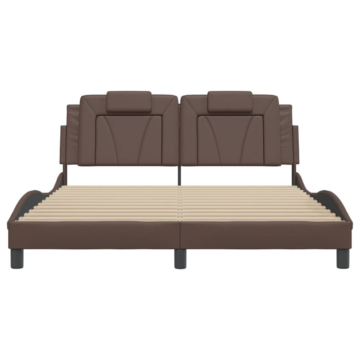 Giroletto Viana con LED senza Materasso-Struttura Letto Marrone 160x200 cm