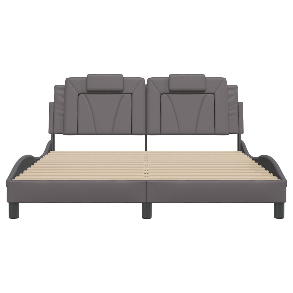 Giroletto Viana con LED senza Materasso-Struttura Letto Grigio 160x200 cm