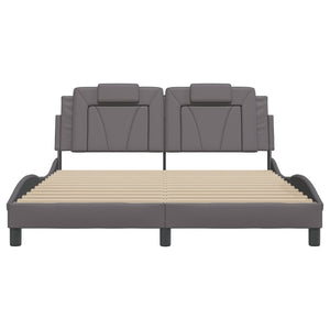 Giroletto Viana con LED senza Materasso-Struttura Letto Grigio 160x200 cm