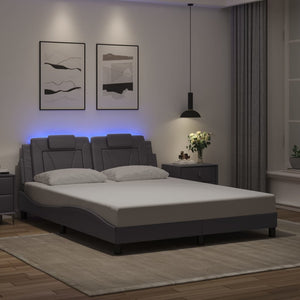 Giroletto Viana con LED senza Materasso Grigio 160x200 cm 3214032