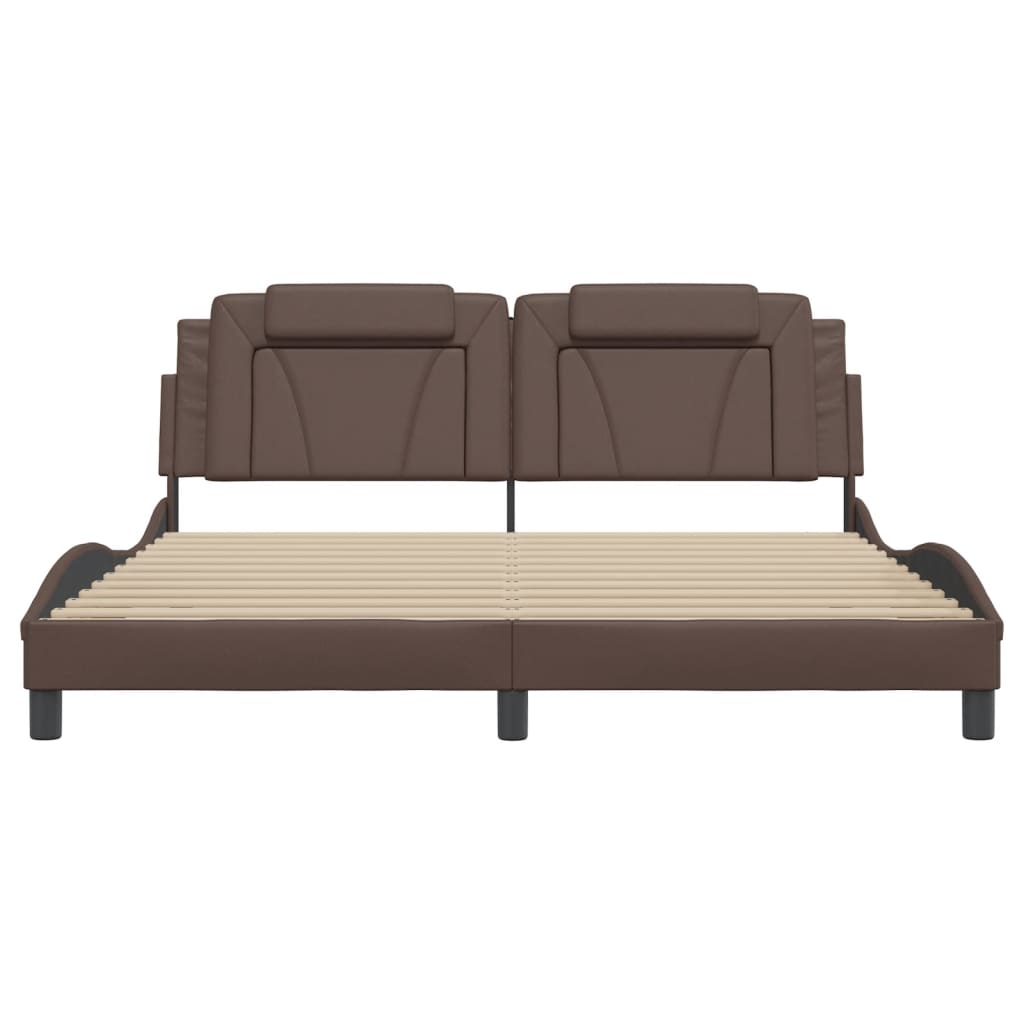 Giroletto Viana con LED senza Materasso-Struttura Letto Marrone 180x200 cm