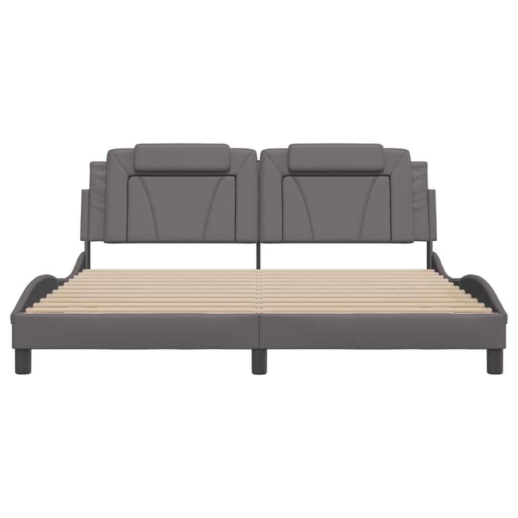 Giroletto Viana con LED senza Materasso-Struttura Letto Grigio 180x200 cm