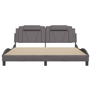 Giroletto Viana con LED senza Materasso-Struttura Letto Grigio 180x200 cm