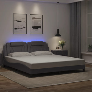 Giroletto Viana con LED senza Materasso-Struttura Letto Grigio 180x200 cm