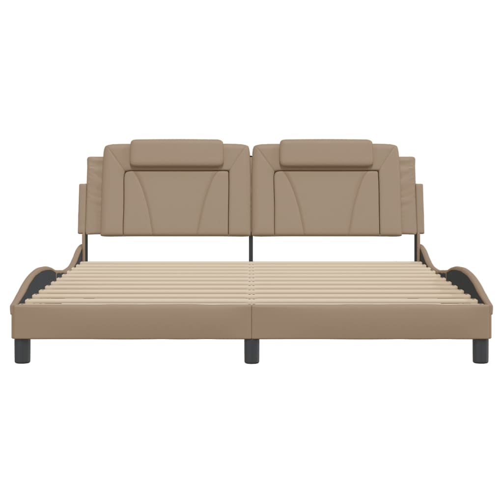 Giroletto Viana con LED senza Materasso-Struttura Letto Cappuccino 180x200 cm