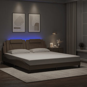 Giroletto Viana con LED senza Materasso-Struttura Letto Cappuccino 180x200 cm