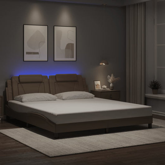 Giroletto Viana con LED senza Materasso-Struttura Letto Cappuccino 180x200 cm