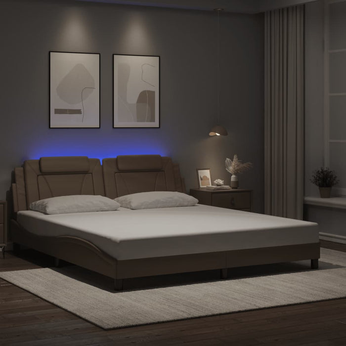 Giroletto Viana con LED senza Materasso-Struttura Letto Cappuccino 180x200 cm