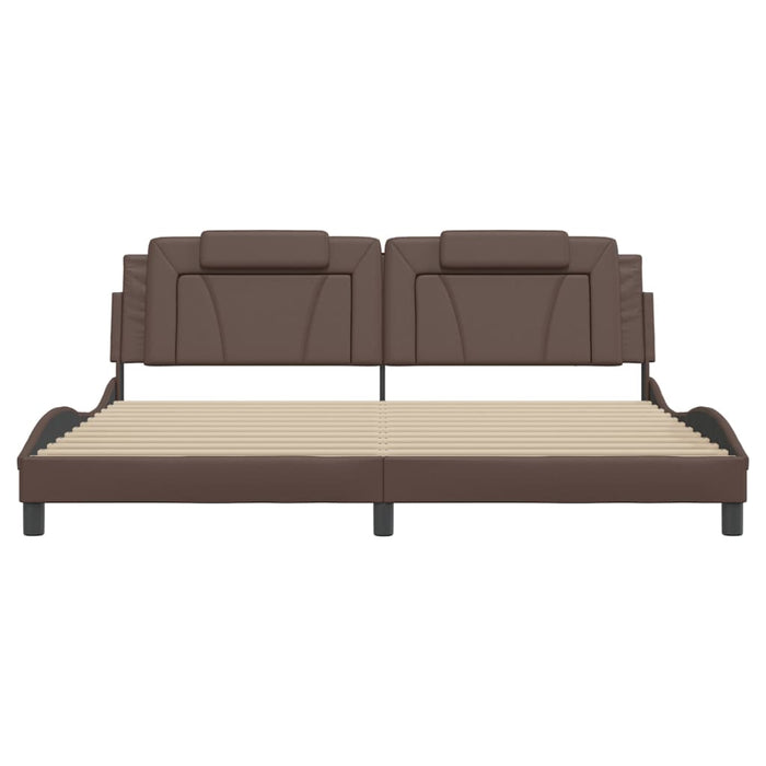 Giroletto Viana con LED senza Materasso Marrone 200x200 cm 3214045