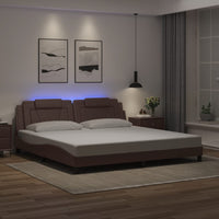 Giroletto Viana con LED senza Materasso Marrone 200x200 cm 3214045