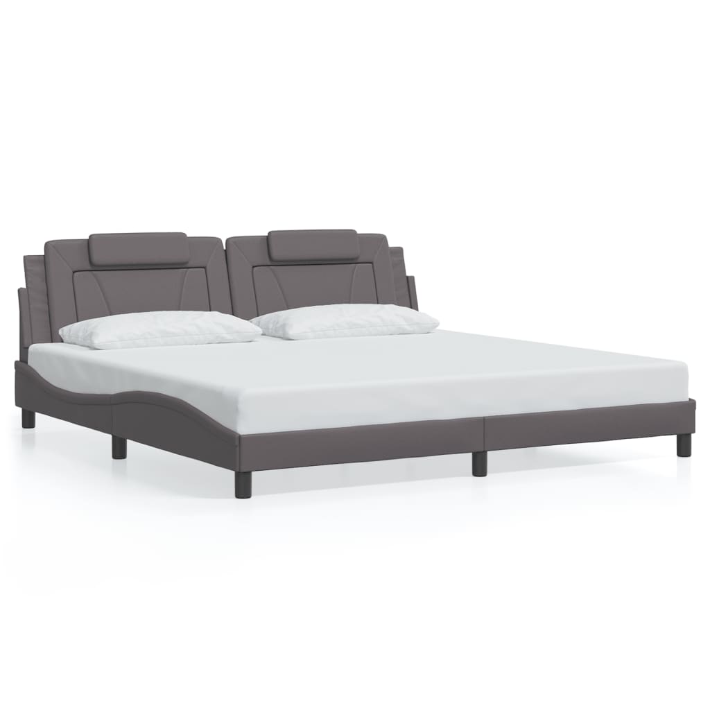 Giroletto Viana con LED senza Materasso-Struttura Letto Grigio 200x200 cm