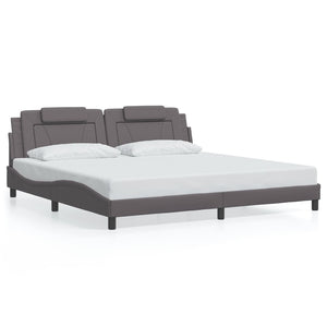 Giroletto Viana con LED senza Materasso-Struttura Letto Grigio 200x200 cm