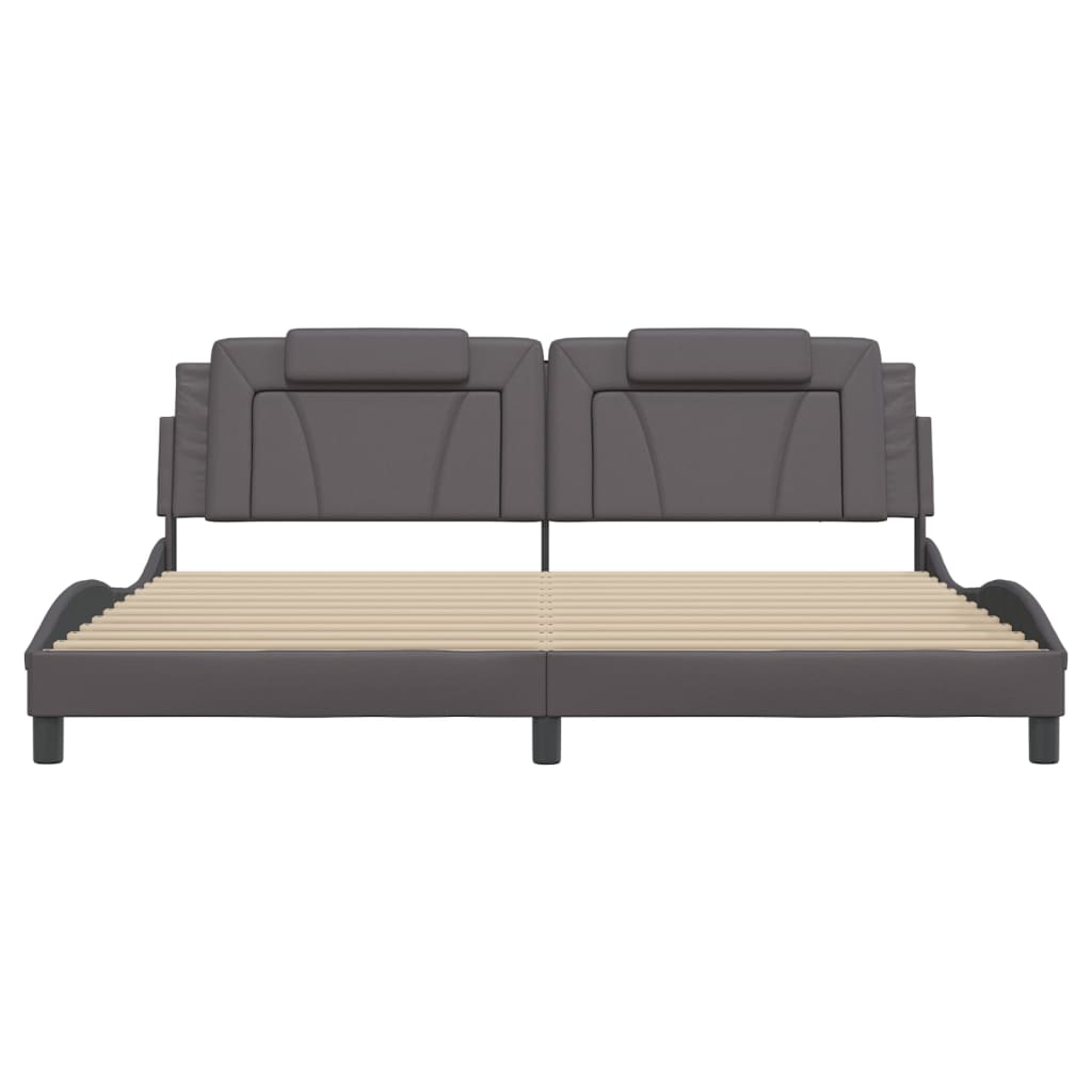 Giroletto Viana con LED senza Materasso-Struttura Letto Grigio 200x200 cm