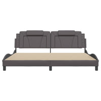 Giroletto Viana con LED senza Materasso-Struttura Letto Grigio 200x200 cm