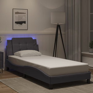 Giroletto con LED senza Materasso-Struttura Letto con LED Zadar Grigio 90x190 cm