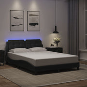 Giroletto con LED senza Materasso-Struttura Letto Zadar Nero 140x200 cm