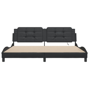 Giroletto con LED senza Materasso-Struttura Letto con LED Zadar Nero 200x200 cm