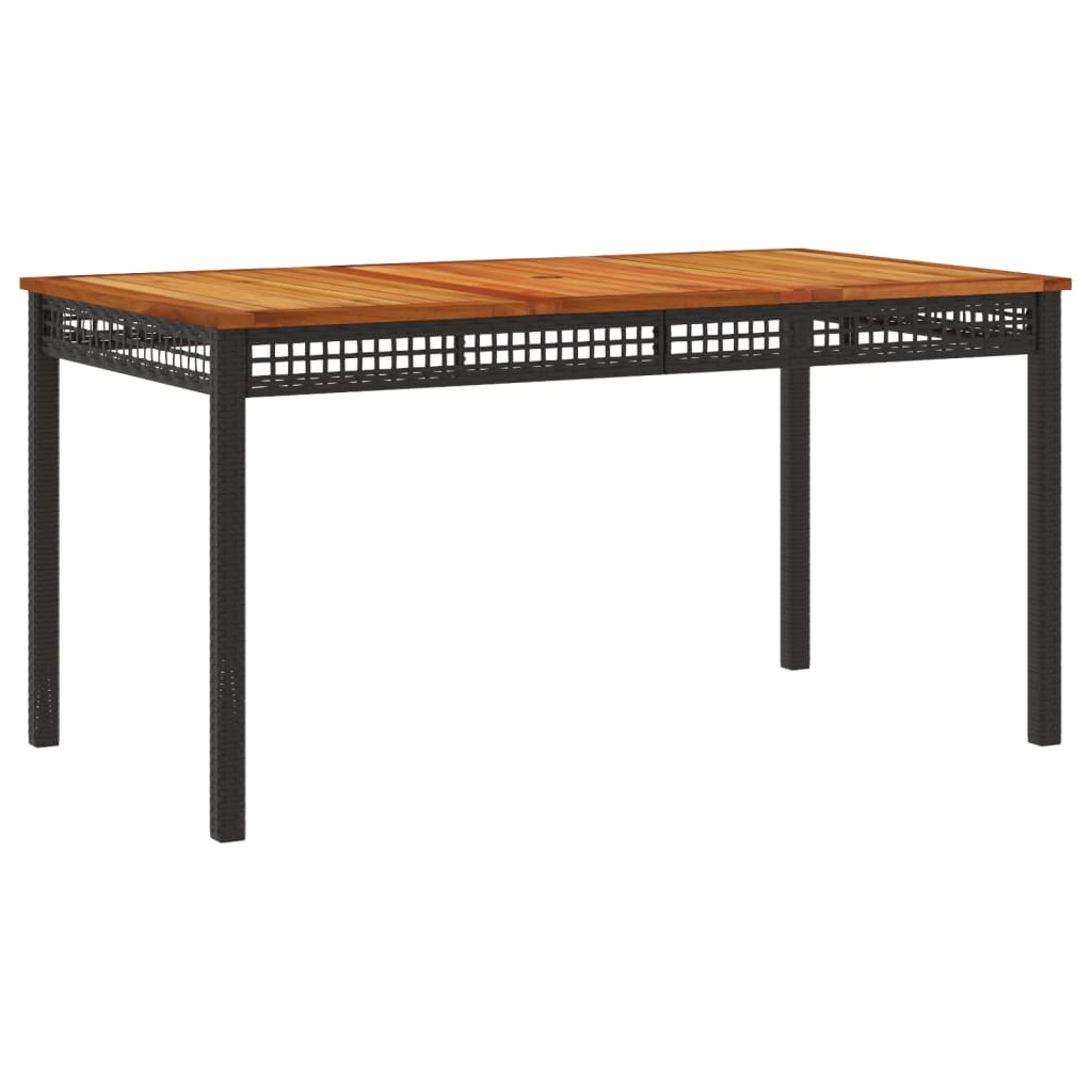 Set da Pranzo da Giardino 4 pz con Cuscini Nero in Polyrattan 3213567