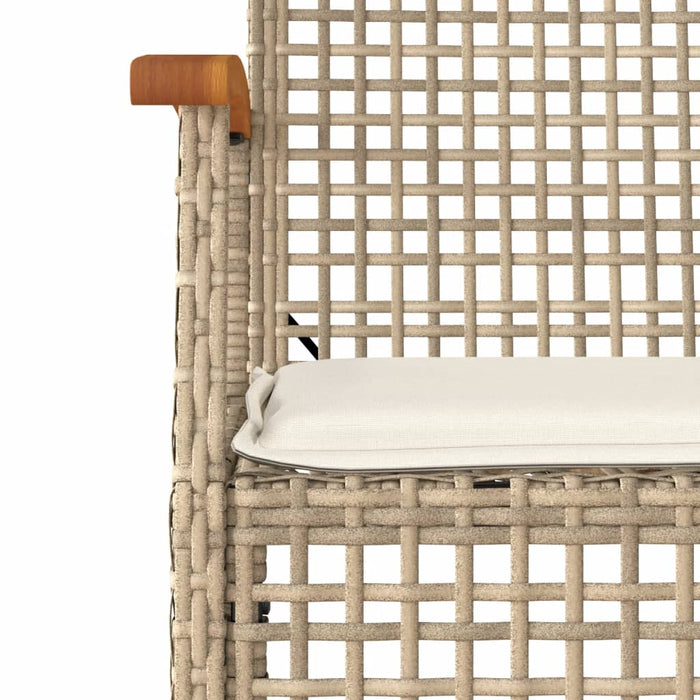 Set da Pranzo da Giardino 5 pz con Cuscini Beige in Polyrattan 3213632