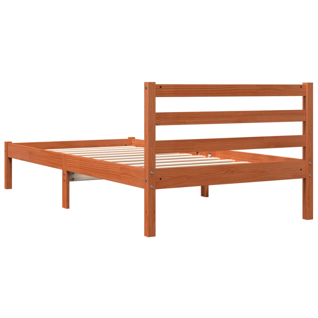 Letto senza Materasso Marrone Cera 75x190 cm in Legno di Pino 844137