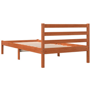 Letto senza Materasso Marrone Cera 75x190 cm in Legno di Pino 844137
