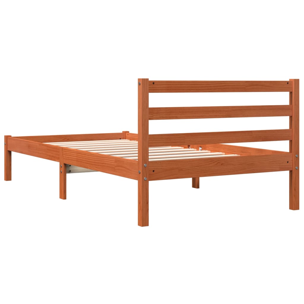 Letto senza Materasso Marrone Cera 90x190 cm in Legno di Pino 844138